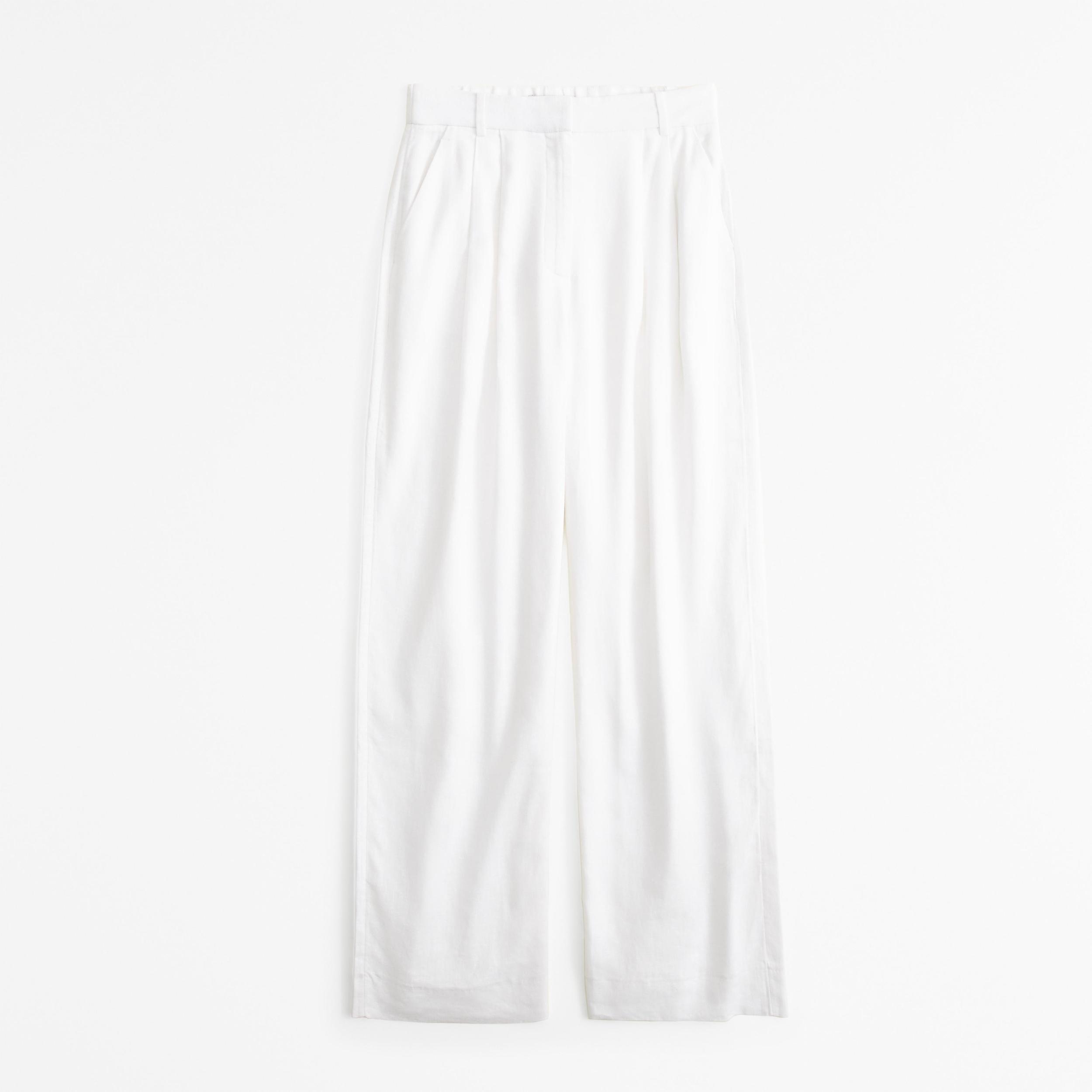 Curve Love A&F Sloane Tailored Linen-Blend Pant Product Image