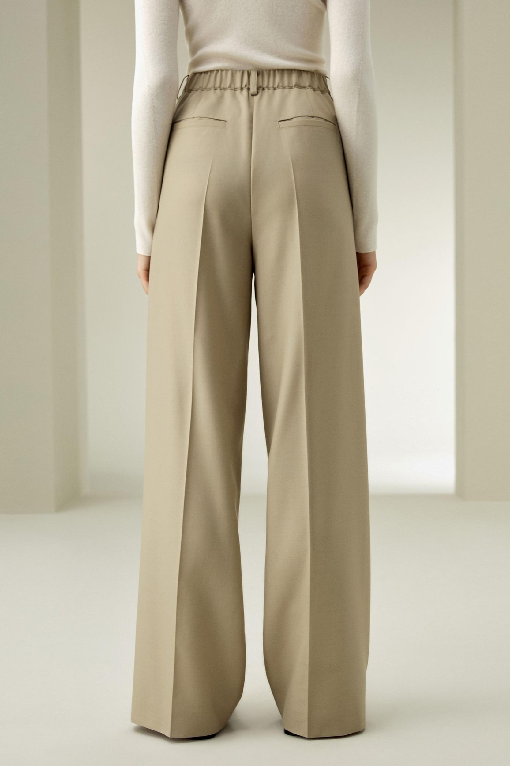 Wool Silk Blend Straight Pants Product Image