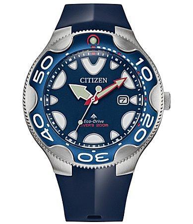 Citizen Mens Eco-Drive Promaster Dive Orca Stainless Steel Blue Rubber Strap Dive Watch Product Image
