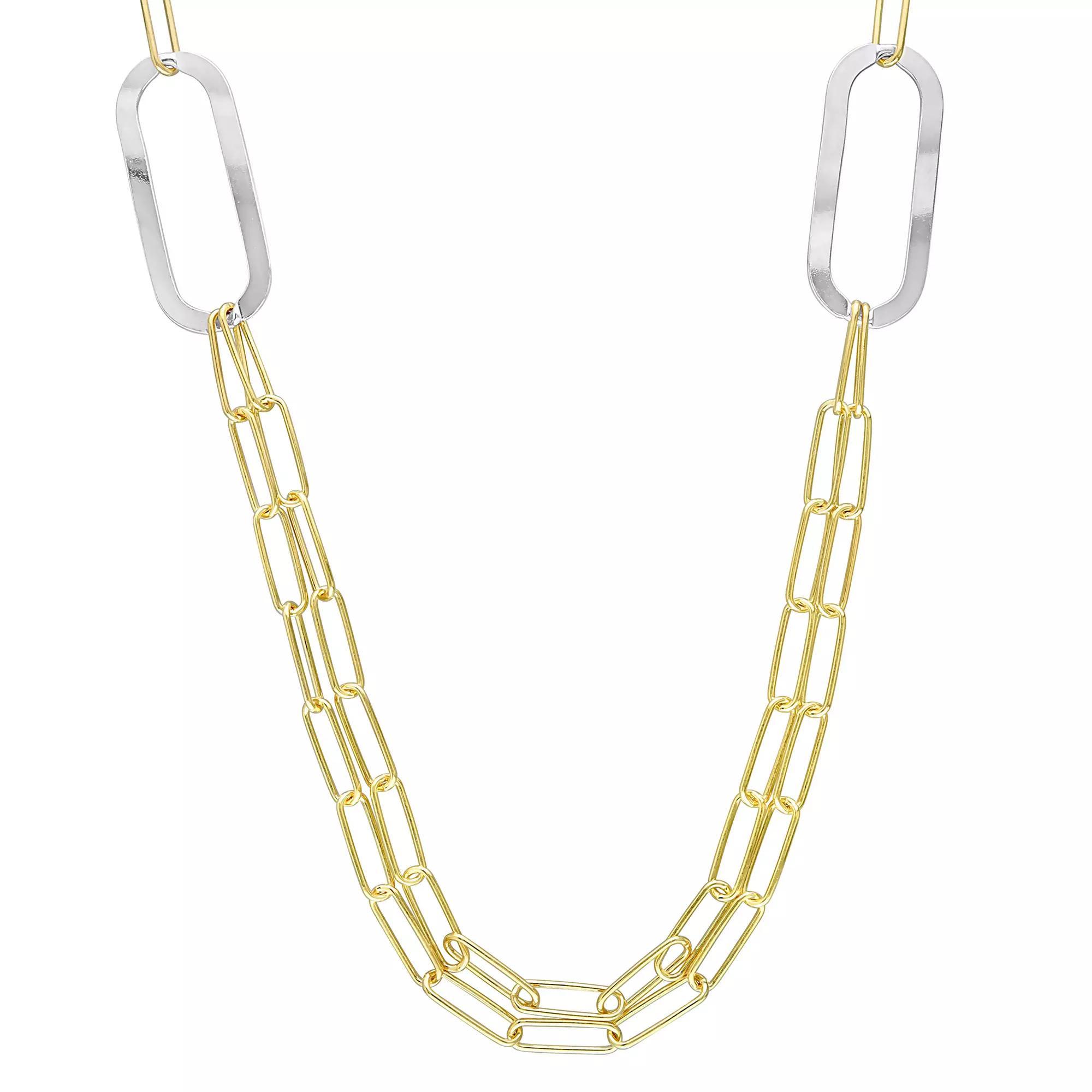 Stella Grace Sterling Silver Multistrand Oval Link Chain Necklace, Women's, Size: 36", 18k Gold Sterling Product Image