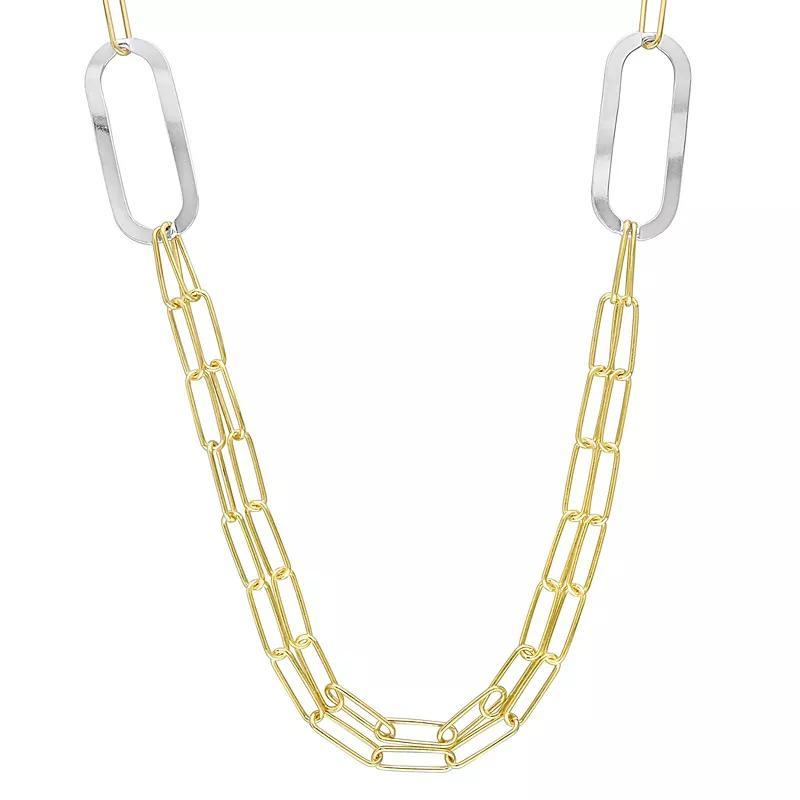 Stella Grace Sterling Silver Multistrand Oval Link Chain Necklace, Women's, Size: 36", 18k Gold Sterling Product Image