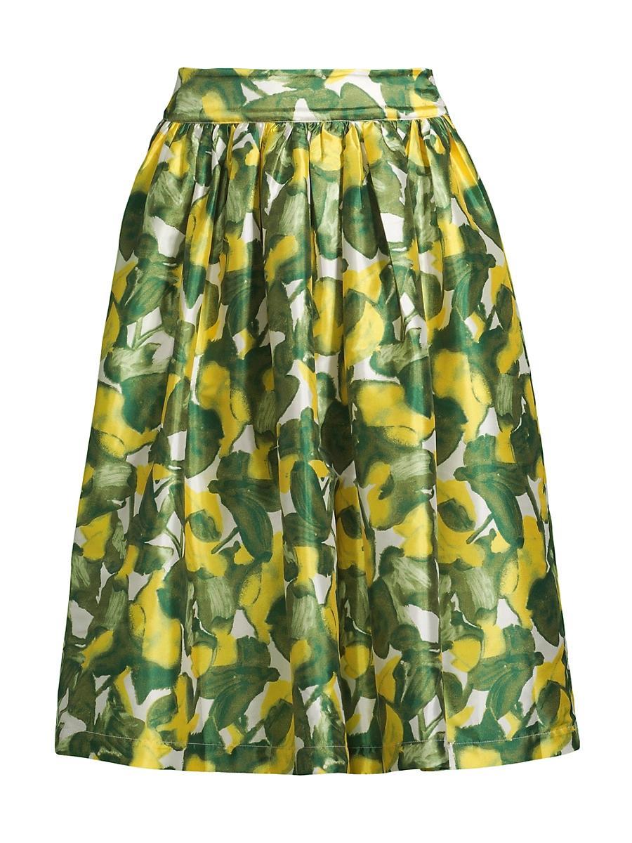 Womens Barbara Pear Satin Midi-Skirt Product Image