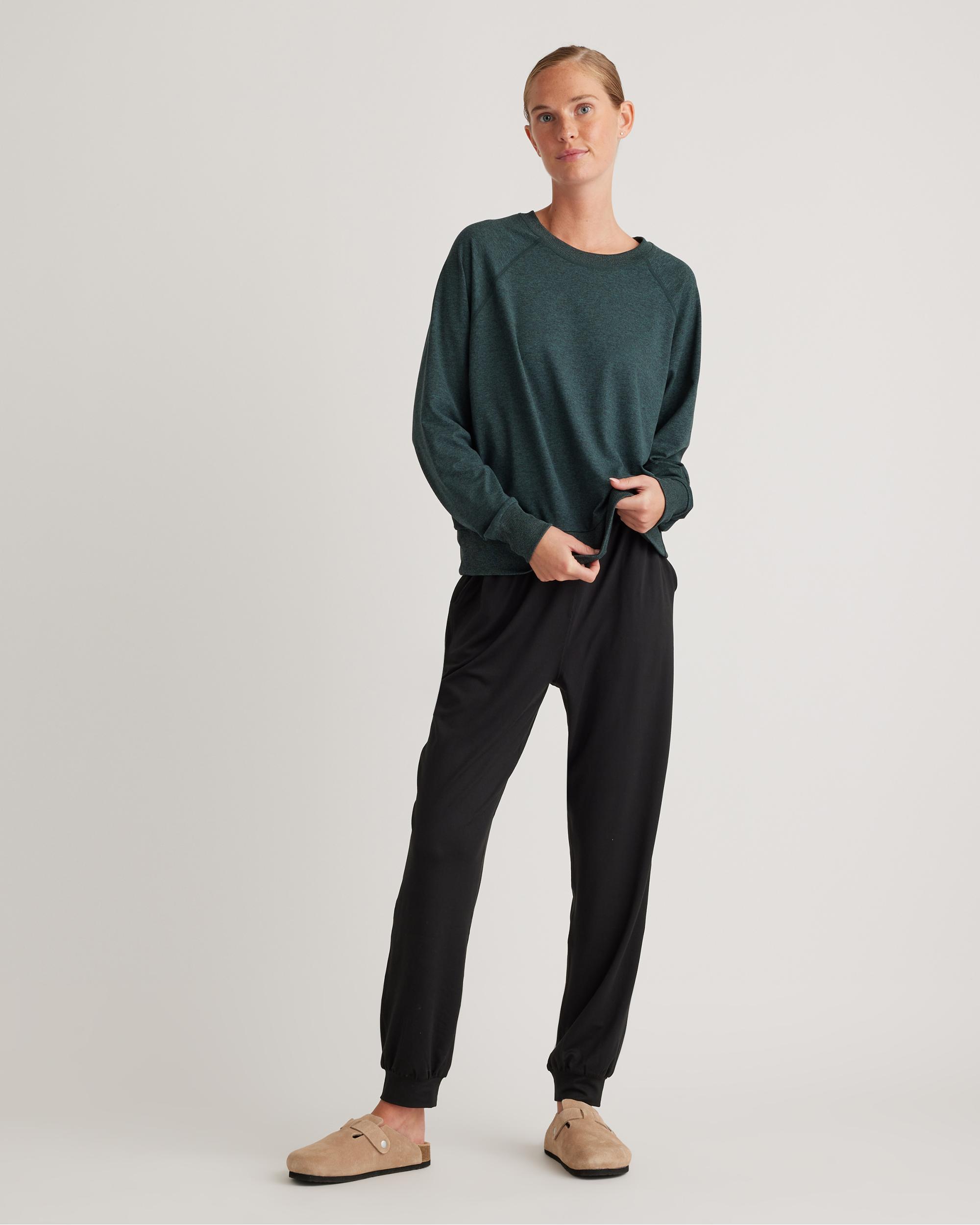 Quince | Women's Flowknit Pullover Crew Neck Alpaca Sweater Size XS, Recycled Polyester / Spandex Product Image