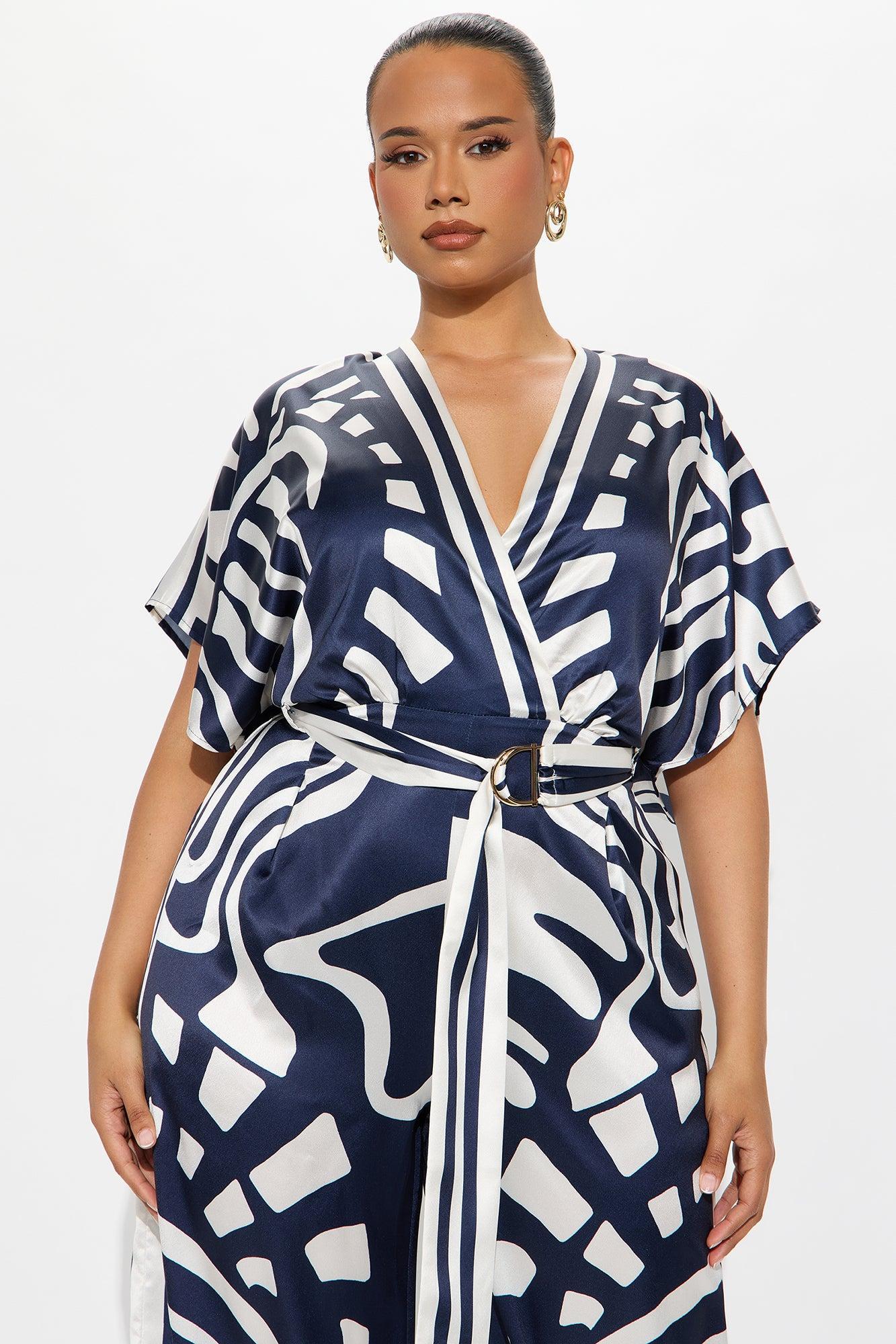 Solora Satin Jumpsuit - Navy/combo Product Image