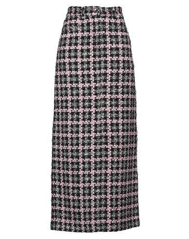 MSGM Woman Maxi Skirt Black Size 6 Synthetic Fibers, Cotton, Wool, Metallic Fiber Product Image