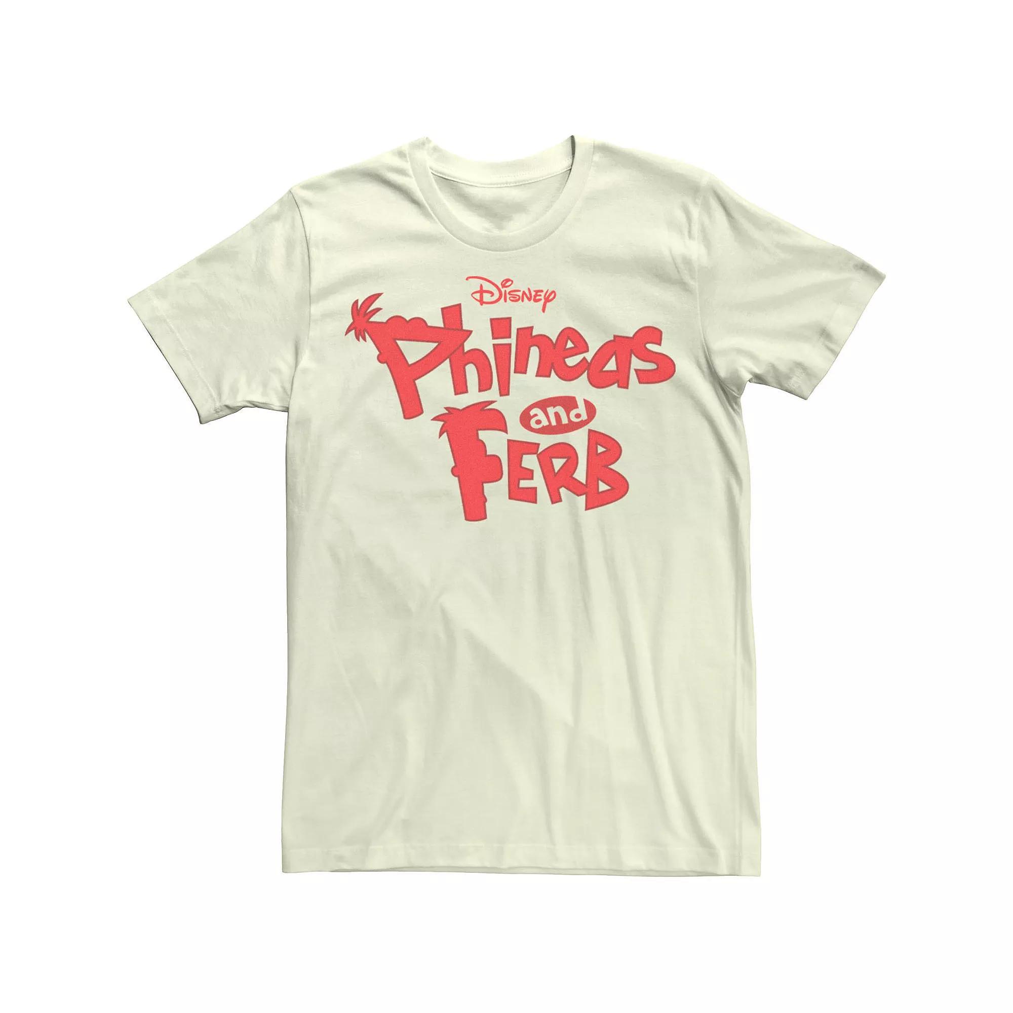 Disney's Phineas And Ferb Men's Logo Tee, Size: 3XL, Natural Product Image