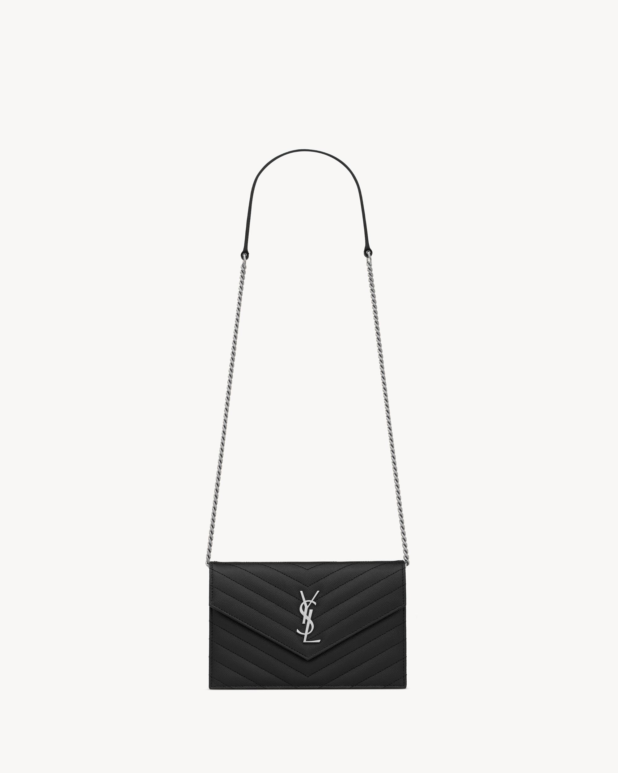 CASSANDRE ENVELOPE CHAIN WALLET IN GRAIN DE POUDRE LEATHER Product Image