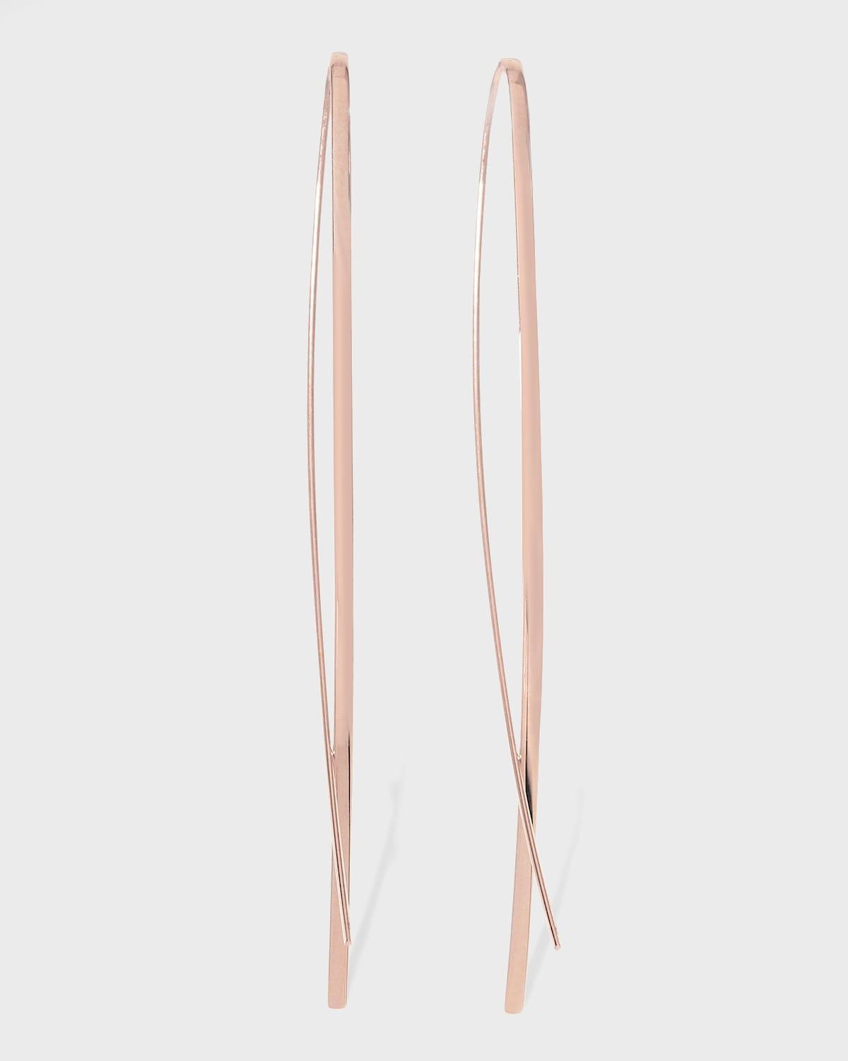14k Elite Narrow Upside Down Hoop Earrings Product Image
