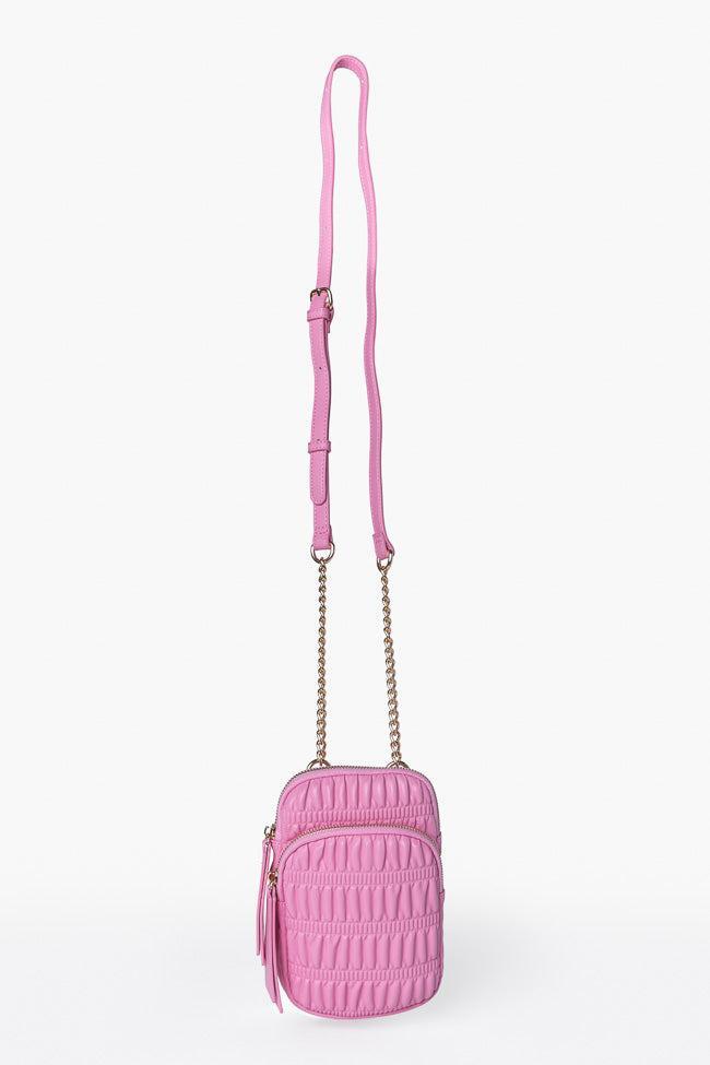 Pink Ruched Crossbody Purse SALE Product Image