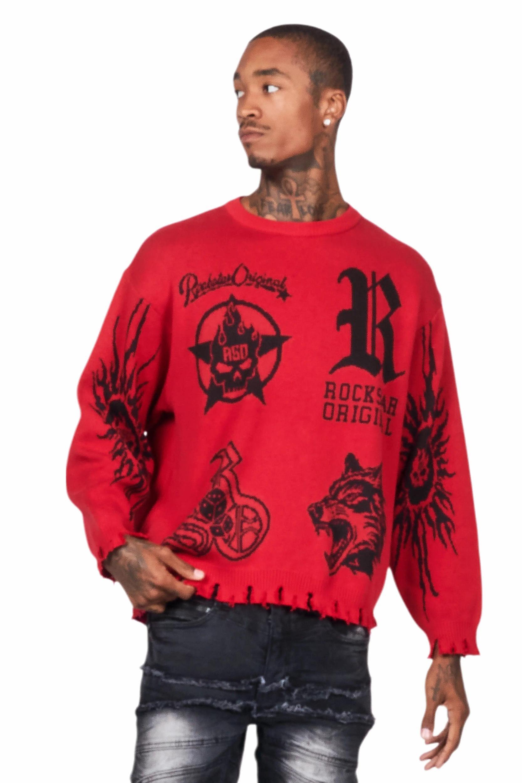Fagan Red Knit Sweater Male Product Image