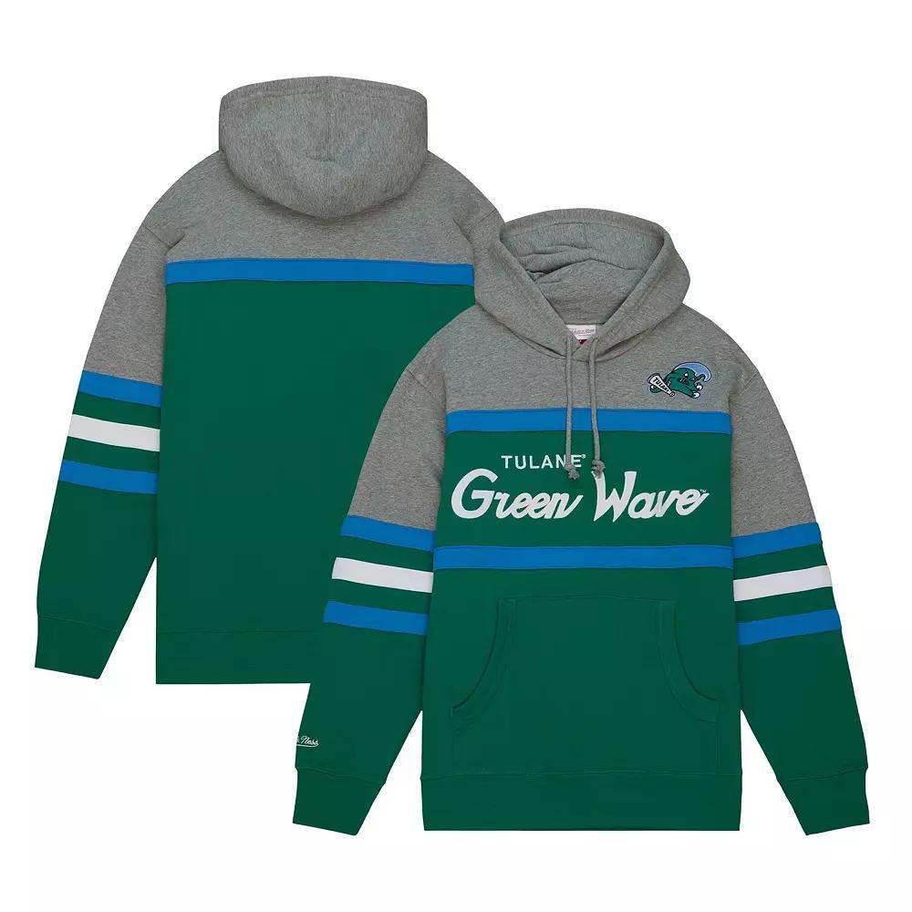 Men's Mitchell & Ness  Green Tulane Green Wave Head Coach Pullover Hoodie, Size: Small, Nc2 Green Product Image