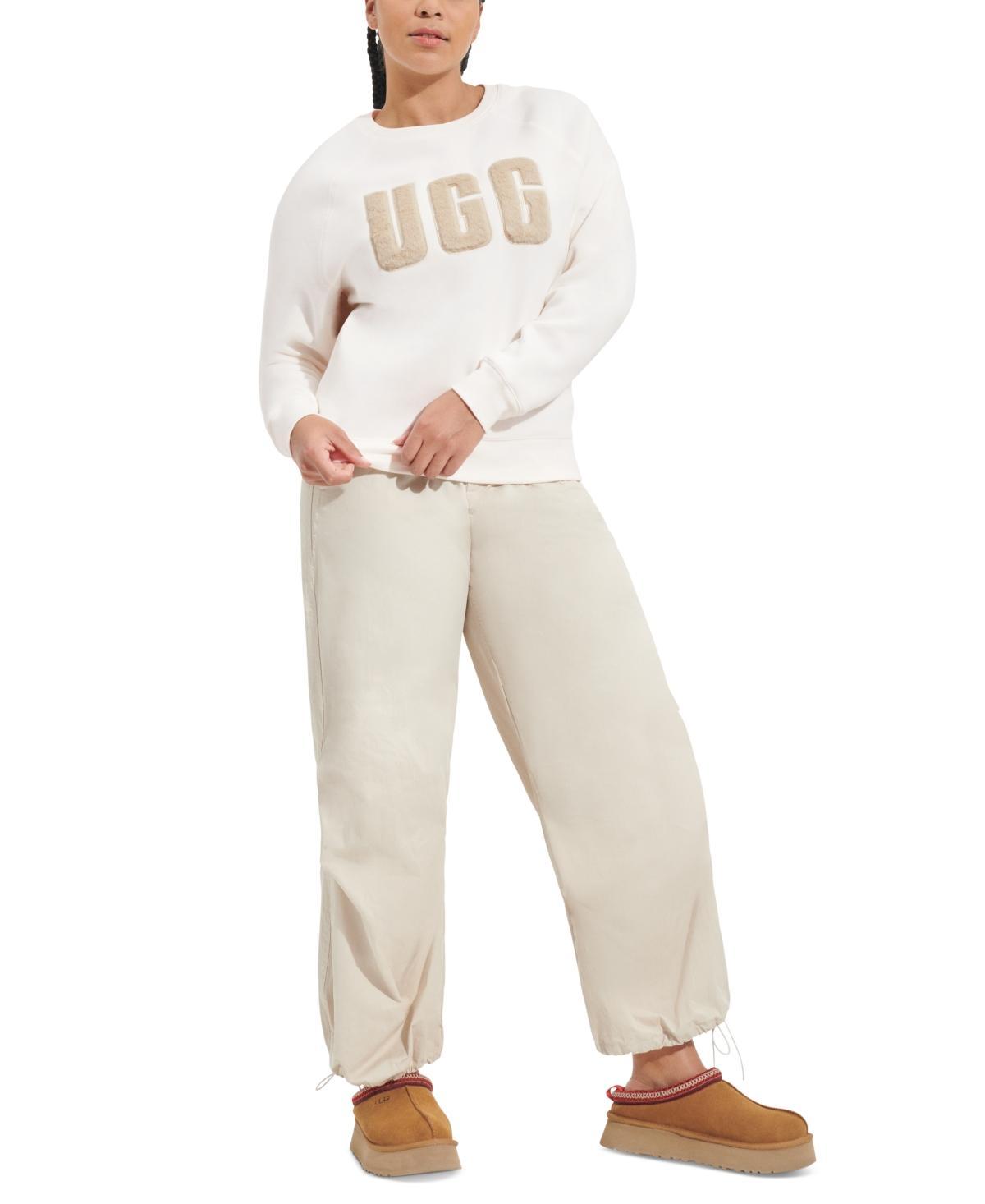 UGG Madeline Fuzzy Logo Crew Neck T-Shirt Cream) Women's T Shirt Product Image