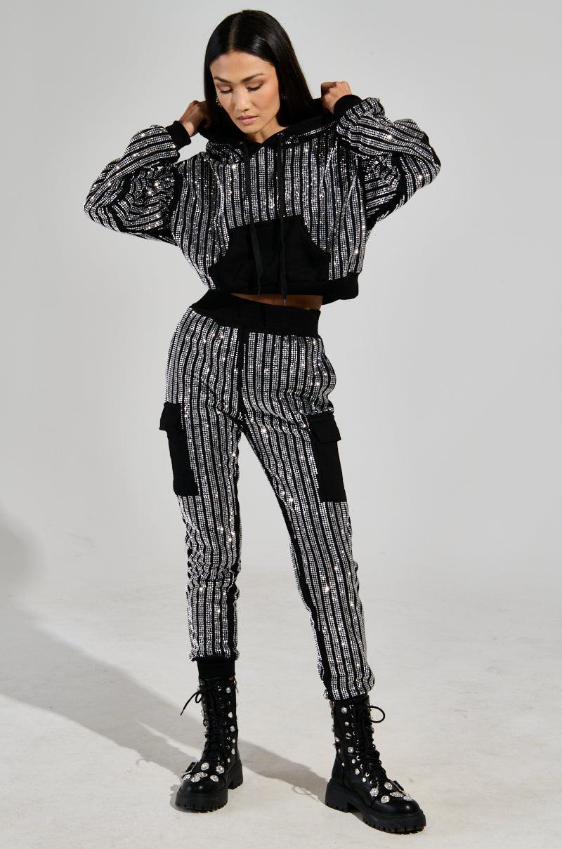 MELINA EMBELLISHED HOODED SWEATSHIRT Product Image