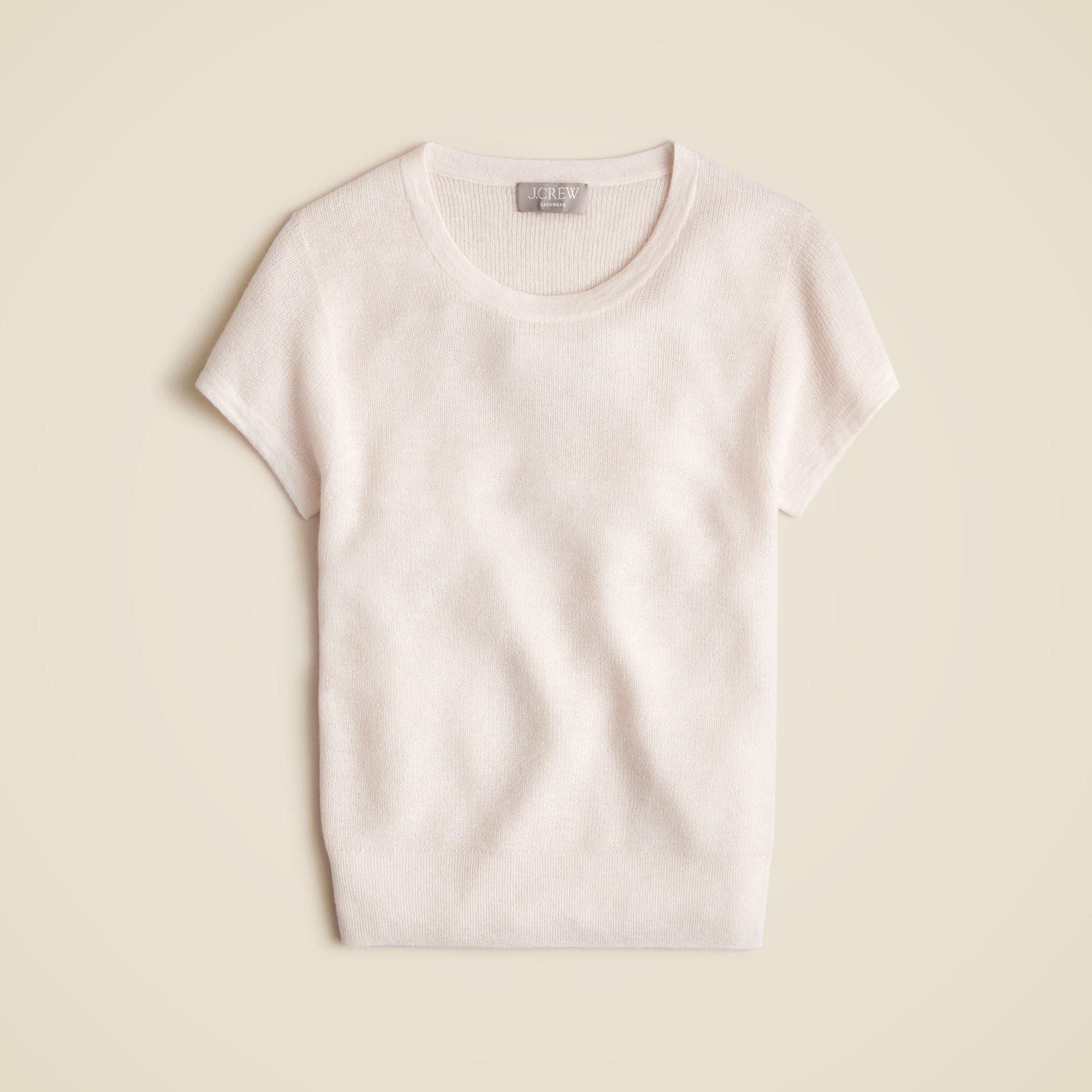 Ribbed featherweight cashmere T-shirt Product Image