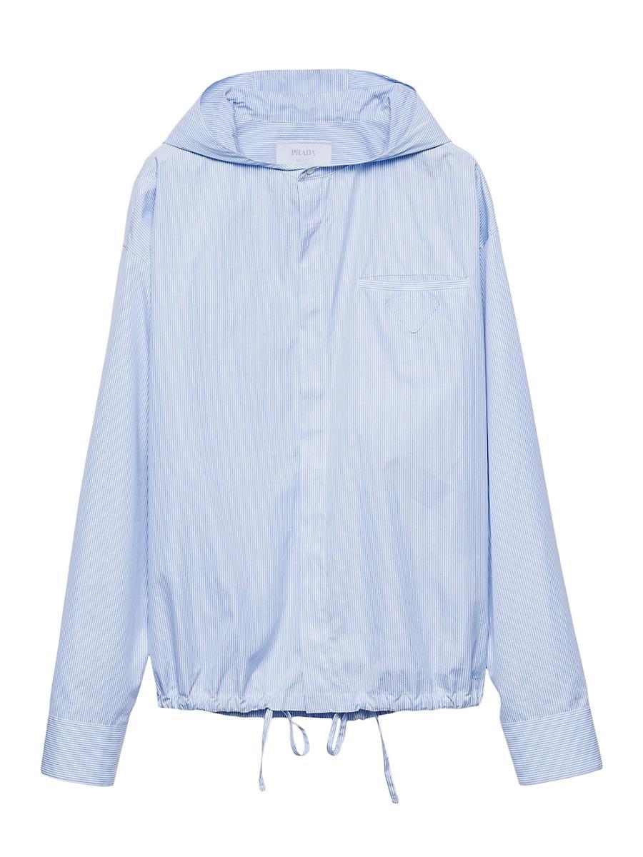 Mens Pinstripe Button-Down Hoodie Product Image
