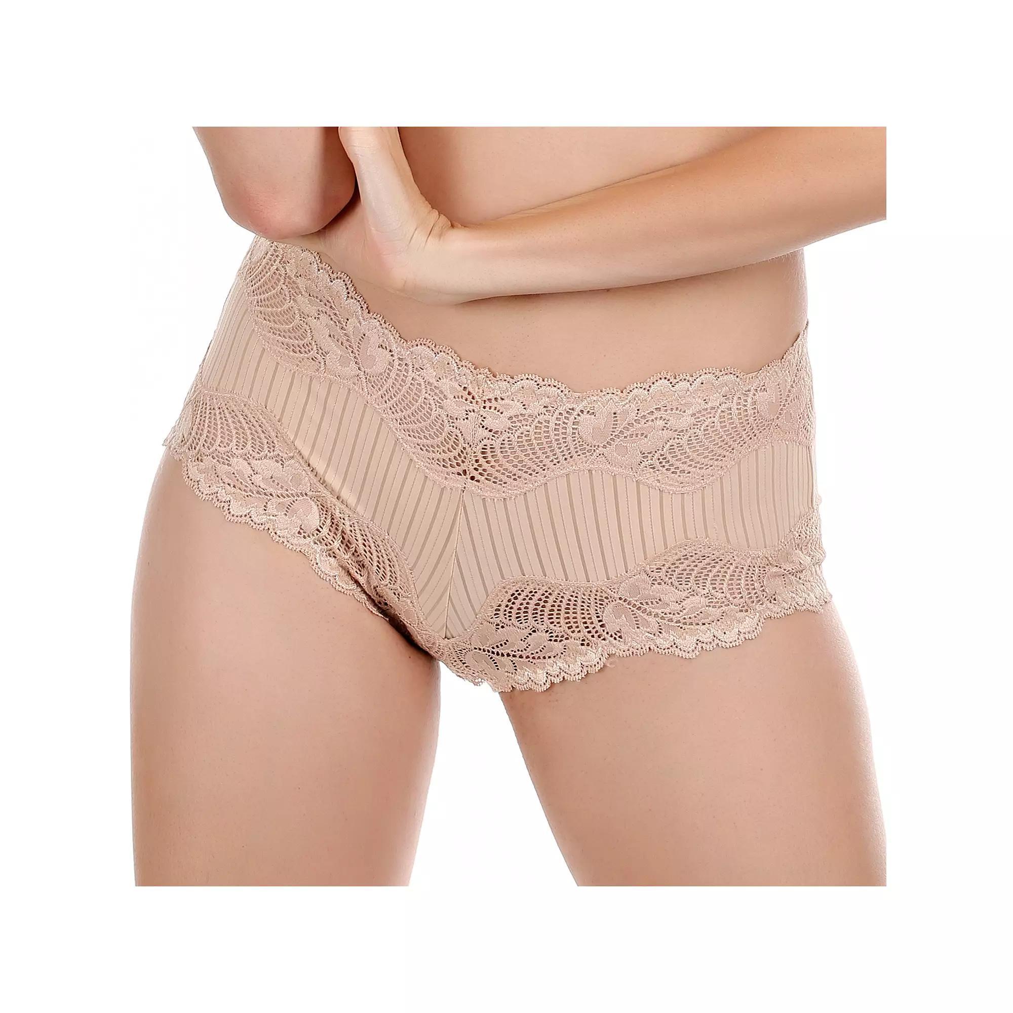 Paramour by Felina Stripe Delight Hipster 735353, Women's, Size: Medium, Pink Product Image