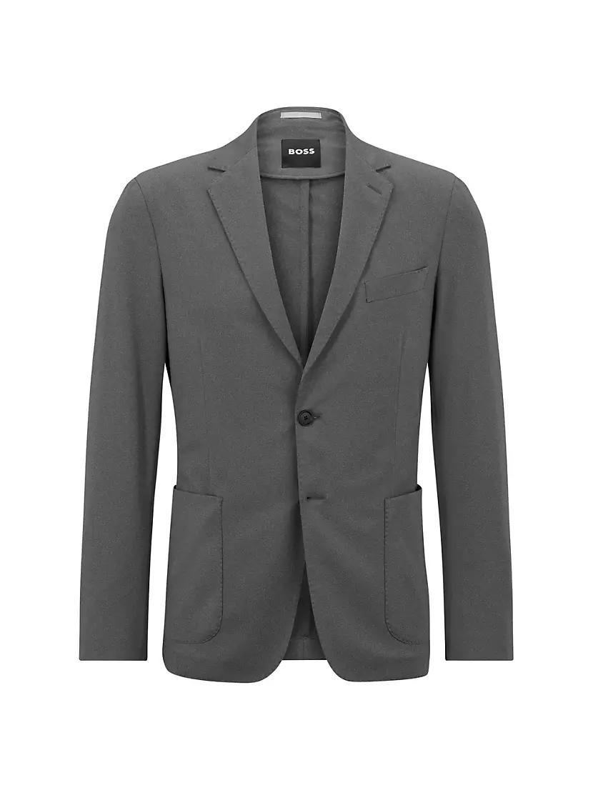 Slim-Fit Jacket In Micro-Patterned Performance-Stretch Cloth Product Image