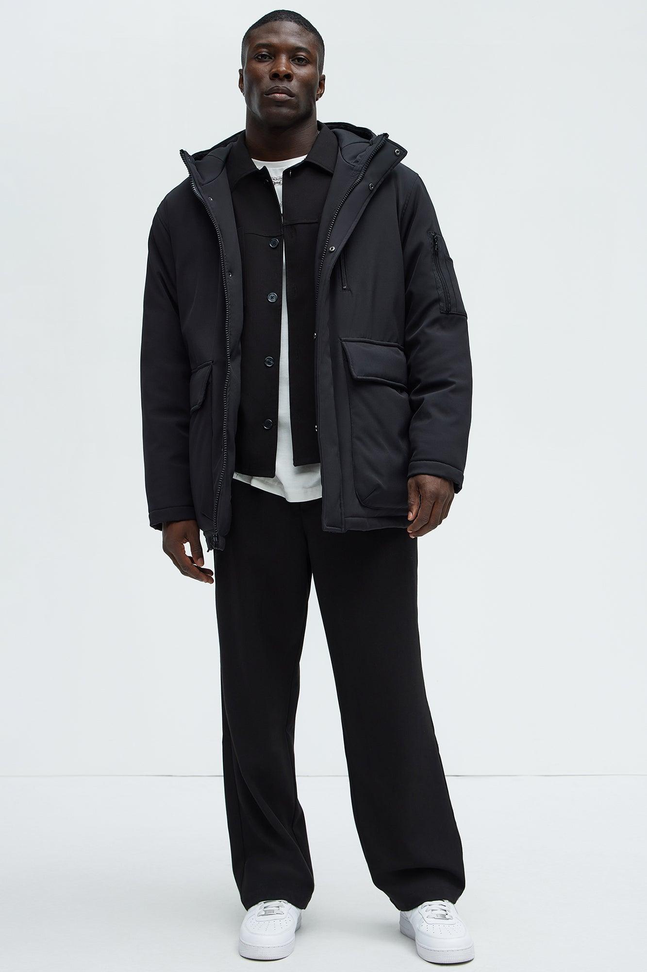 Better Days Padded Hooded Long Coat - Black Product Image