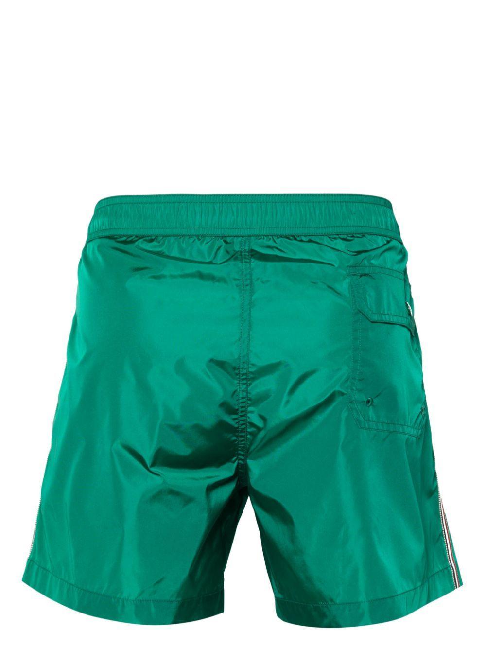 MONCLER Logo-patch Swim Shorts In Green Product Image