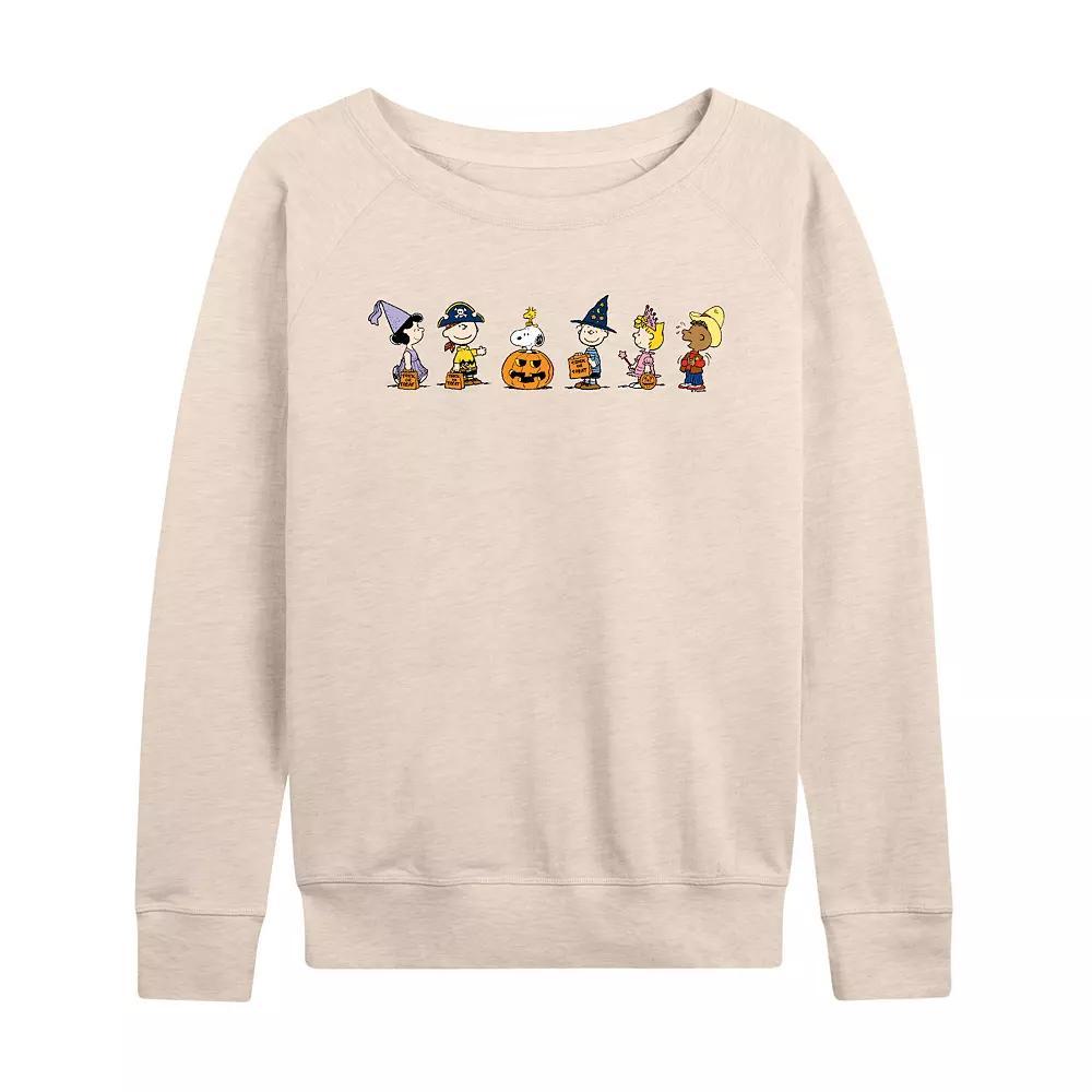 Womens Peanuts Group Trick Or Treat French Terry Long Sleeve Tee Product Image