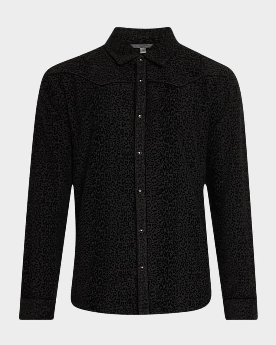 Mens Haven Leopard Flocked Button-Down Shirt Product Image