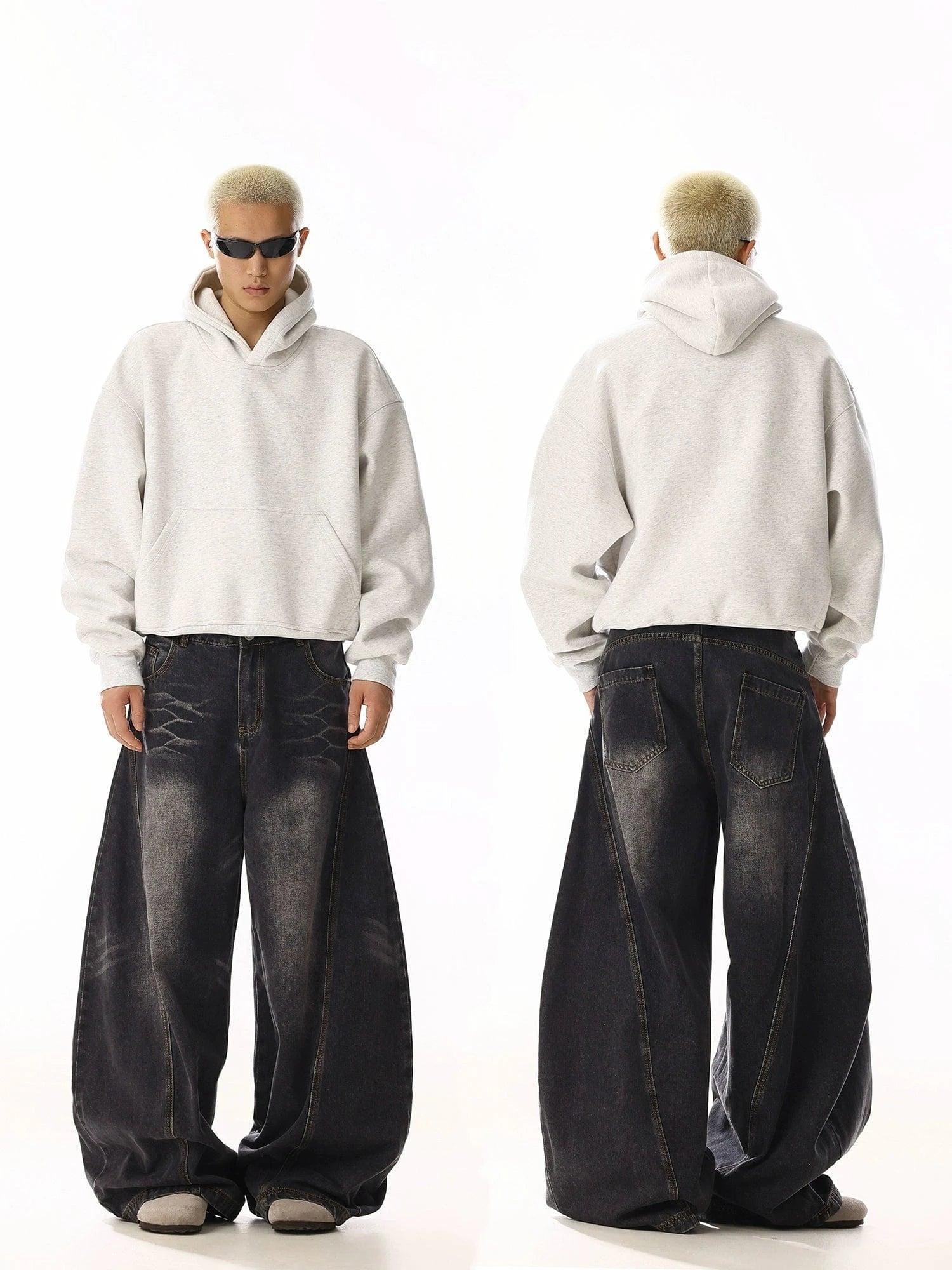 RT No. 19833 BLACK RODEO DENIM BAGGY STRAIGHT JEANS Product Image