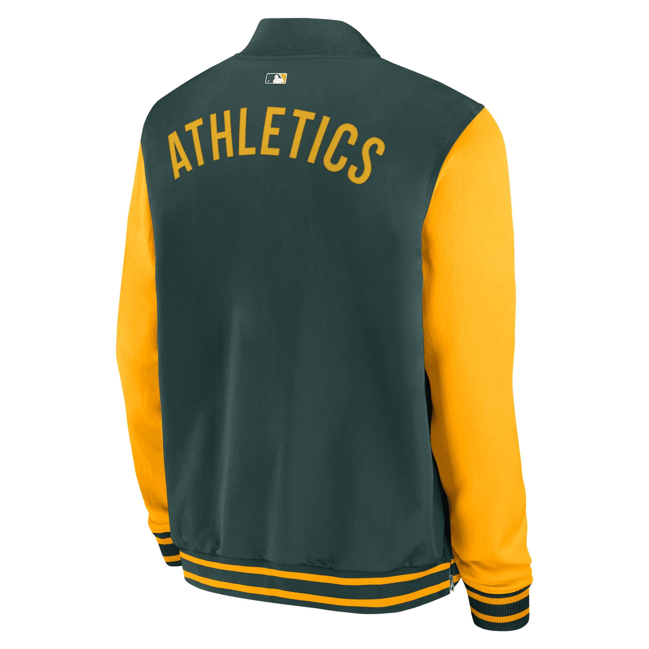 Athletics Authentic Collection Dugout Nike Men's MLB Full-Zip Bomber Jacket Product Image