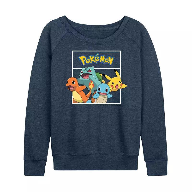 Womens Pokemon Team Pokemon French Terry Long Sleeve Tee Heather Grey Product Image
