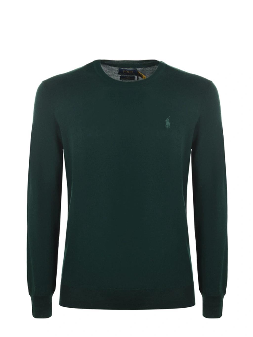 POLO RALPH LAUREN Sweater In Merino Wool In Verde Product Image