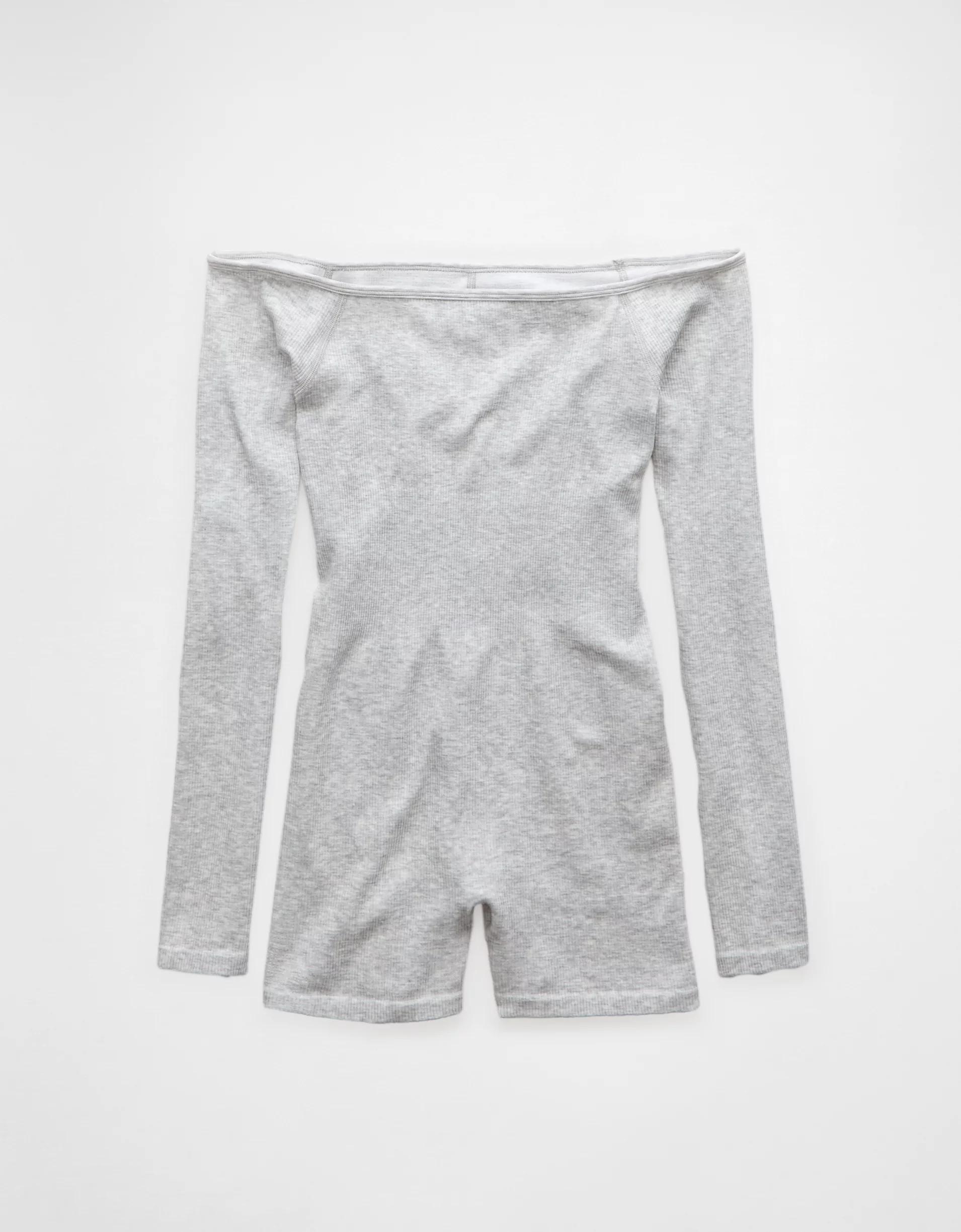 AE Off-The-Shoulder Seamless Lounge Romper Product Image