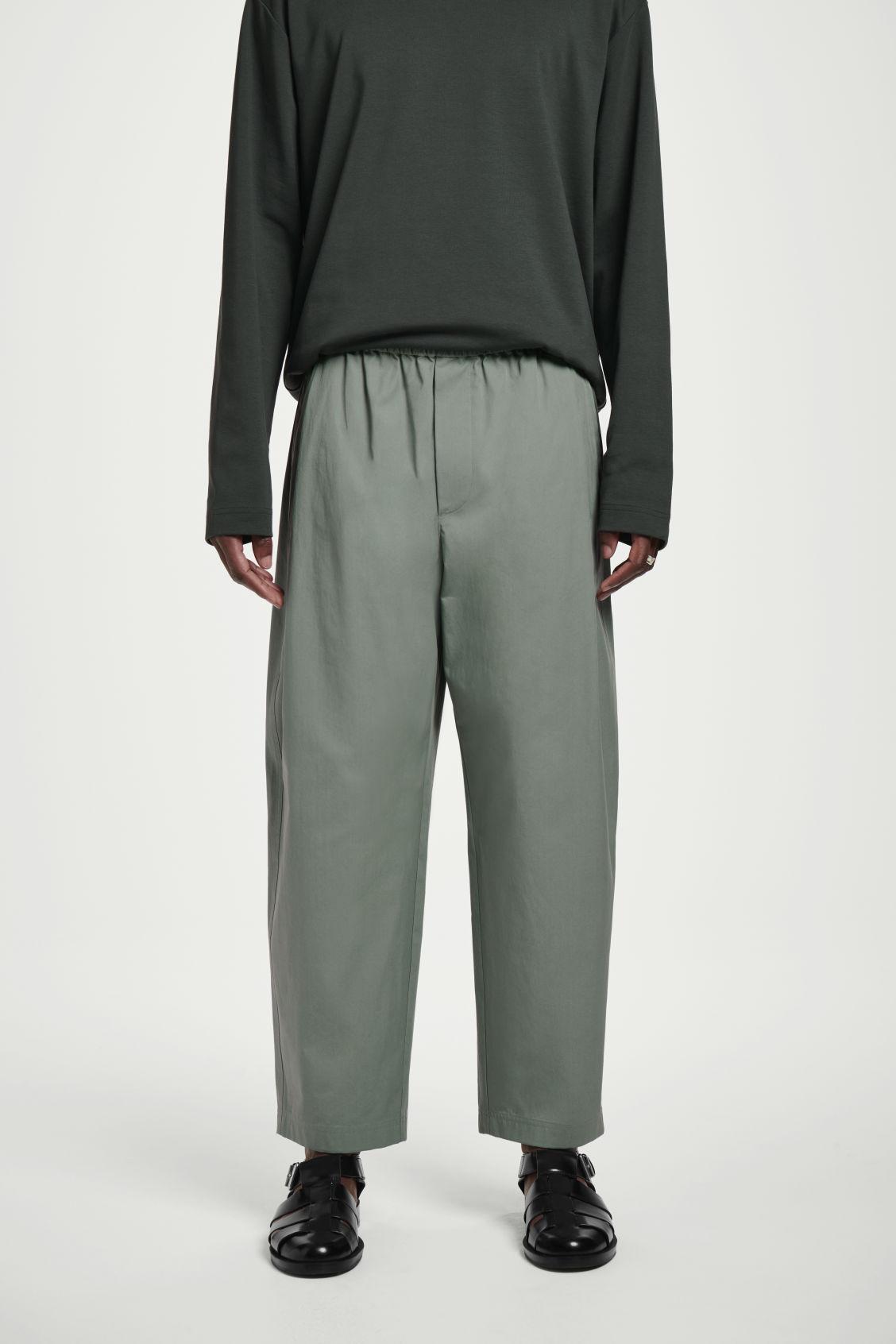 CROPPED ELASTICATED WIDE-LEG PANTS Product Image