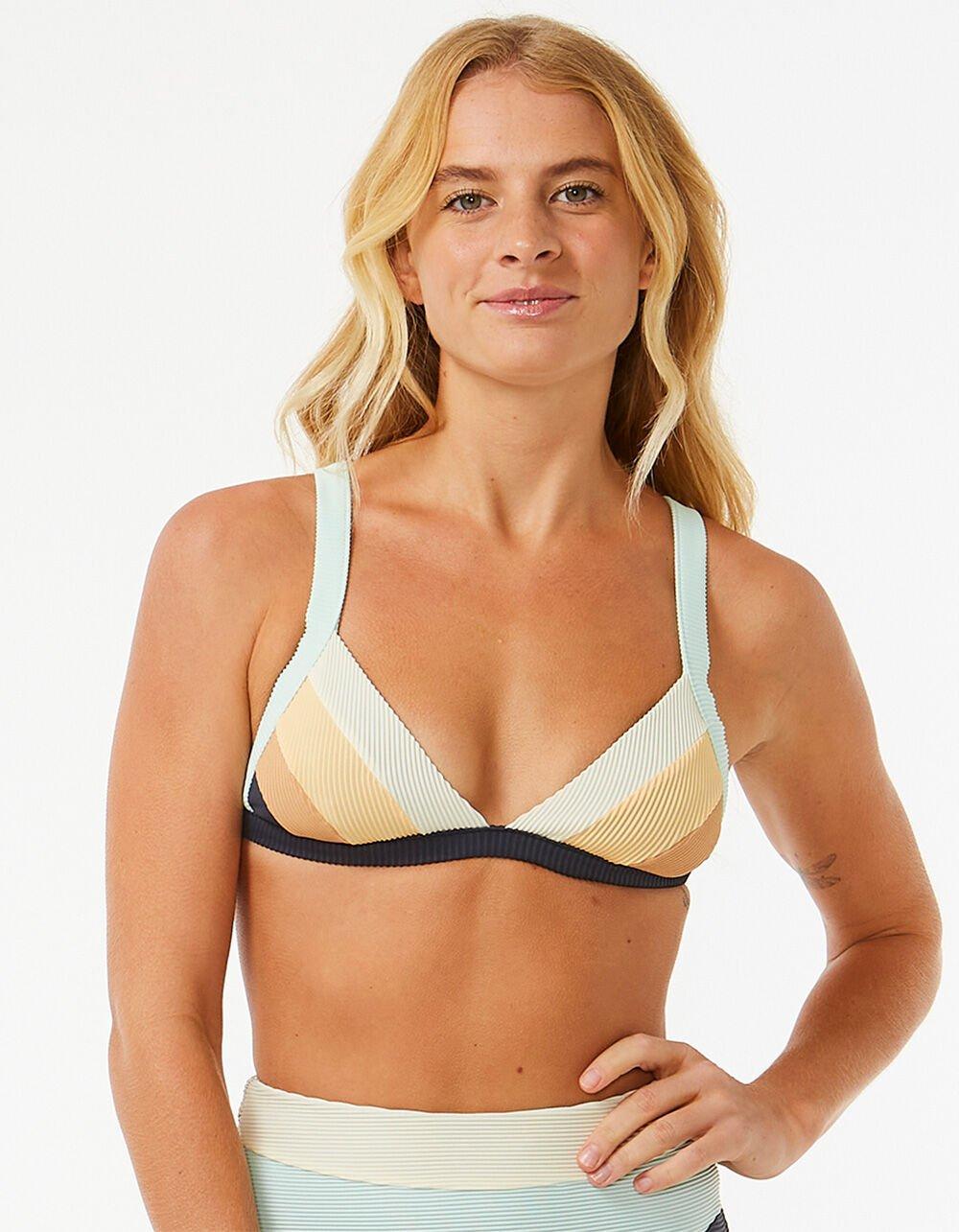 RIP CURL Block Party Spliced Fixed Triangle Bikini Top Product Image