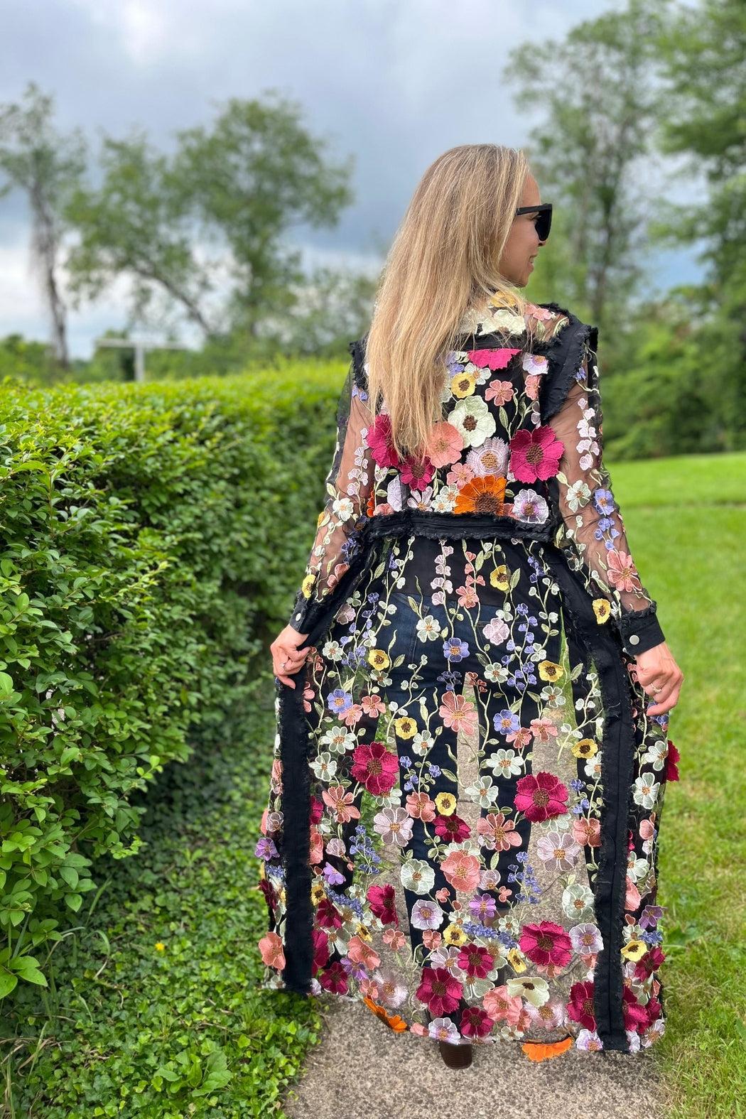 Black Floral Duster Product Image
