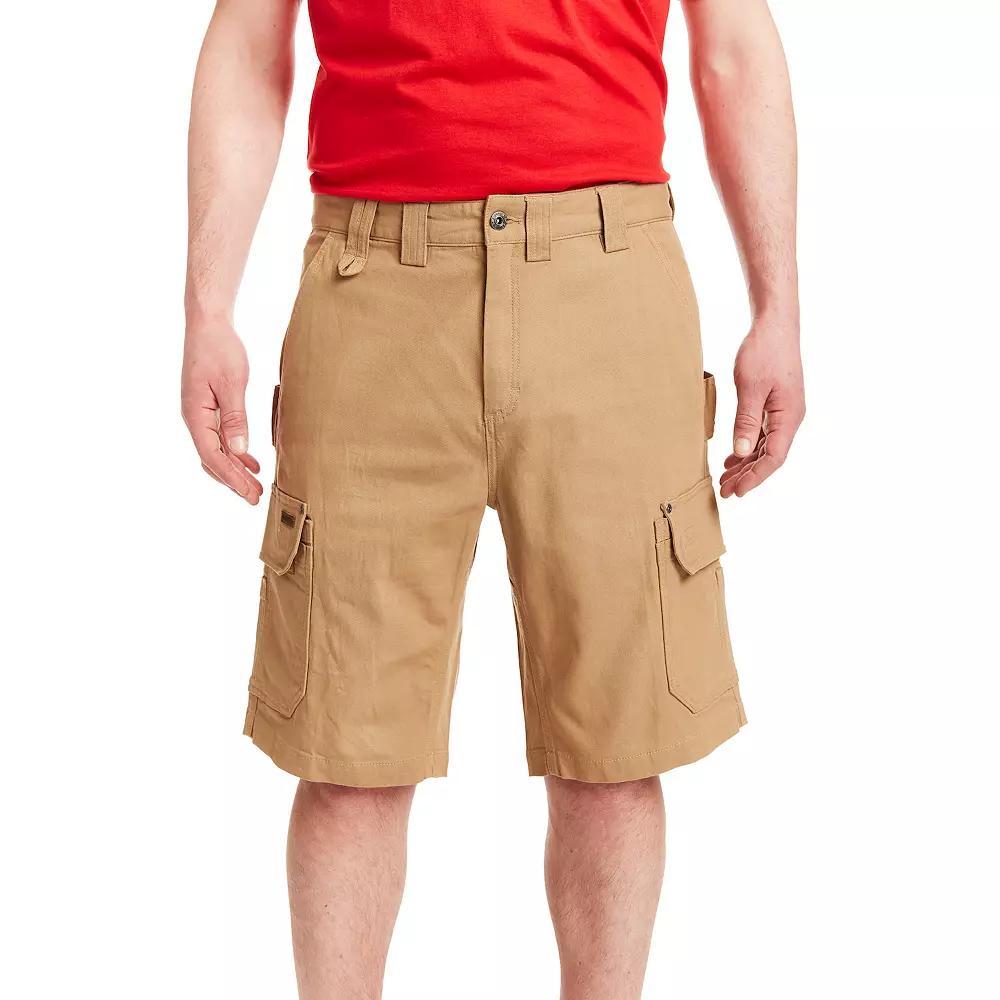 Men's Smith's Workwear 11-inch Relaxed-Fit Stretch Duck Canvas Cargo Shorts, Size: 34, Green Product Image