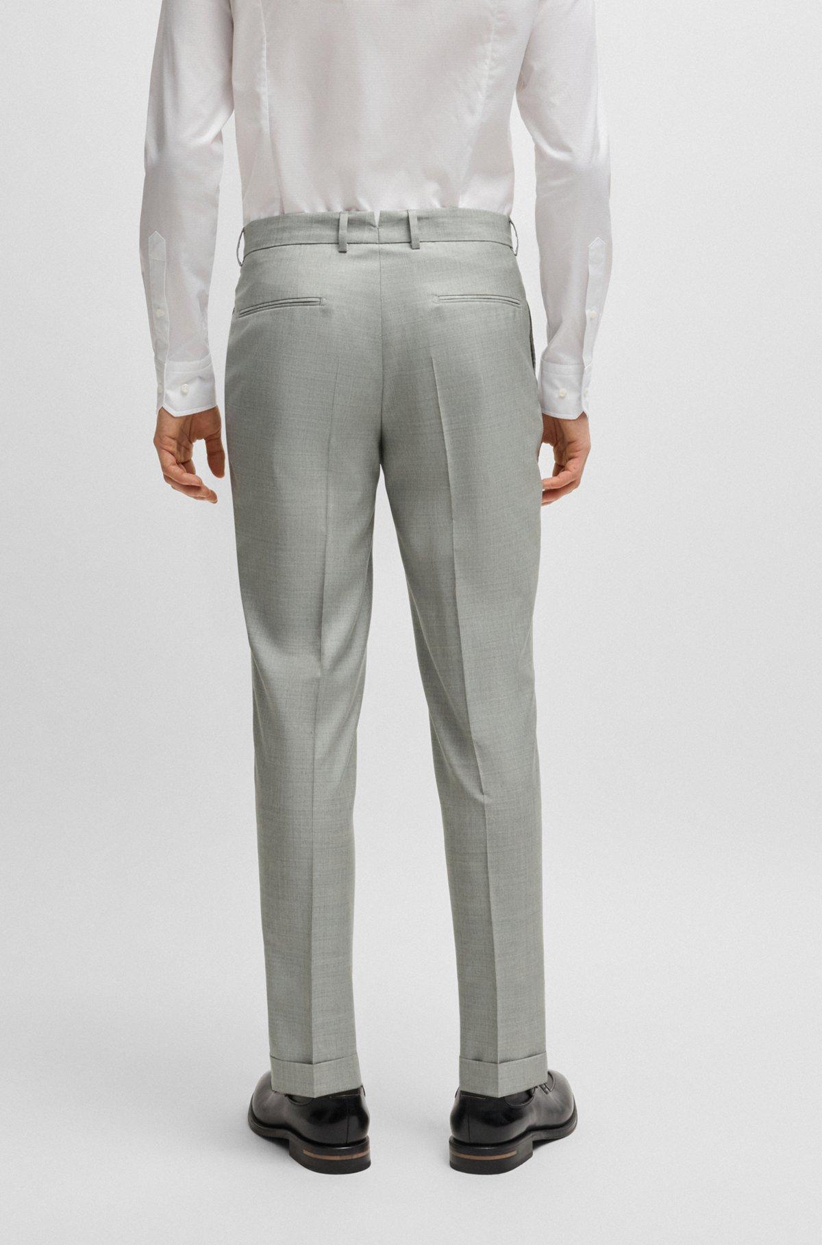 Slim-fit suit in micro-patterned wool and silk Product Image