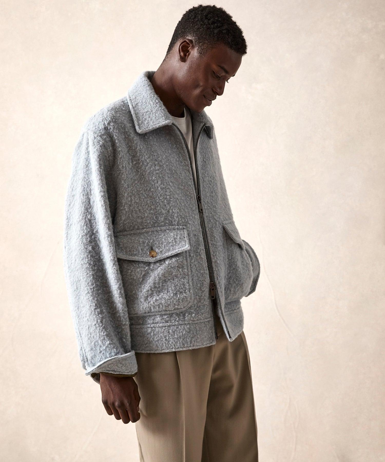 Italian Casentino Driving Jacket in Light Blue Product Image