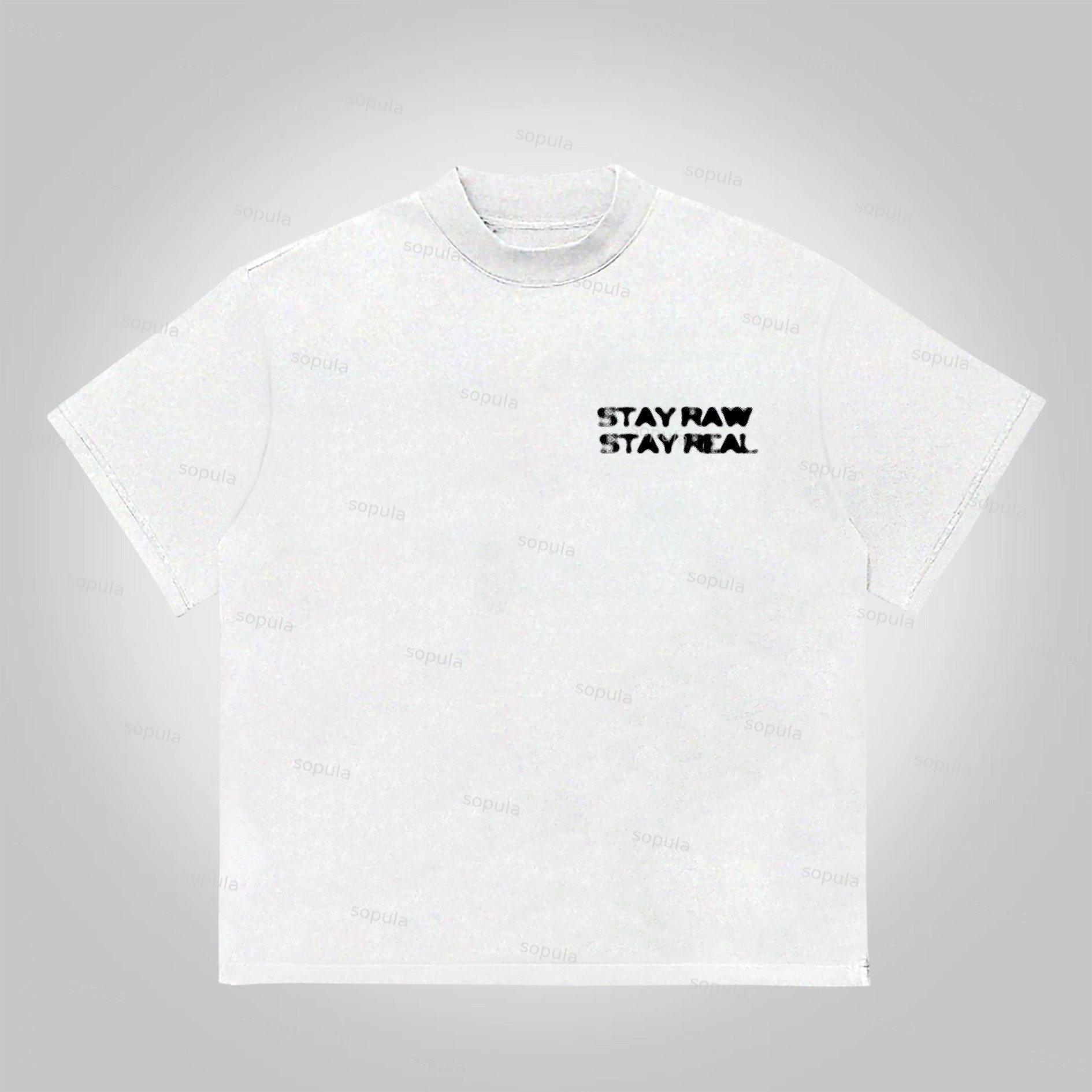 Sopula Stay Raw Stay Real Cross Dirty Braid Character Graphics Cotton T-Shirt Product Image
