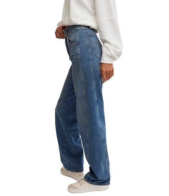 Free People We The Free Aster Straight Leg Denim High Rise Jeans Product Image