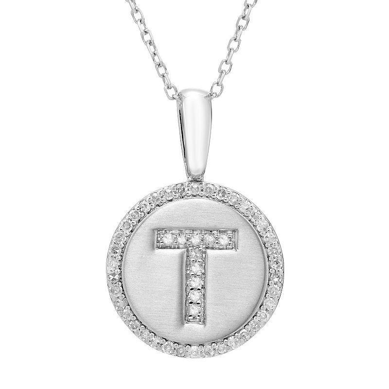It's Personal Sterling Silver & Diamond Accent Initial Pendant Necklace, Women's, Size: 18" Product Image