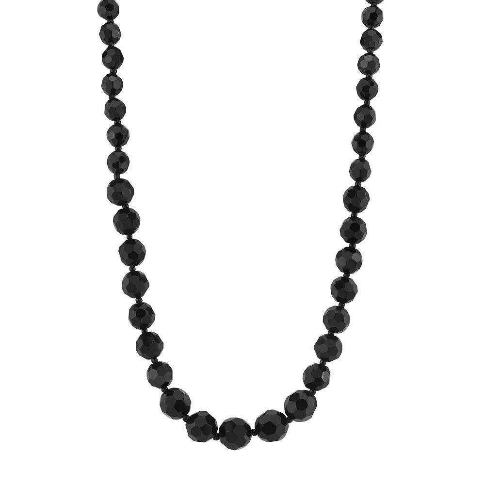 1928 Black Bead Necklace, Women's, Size: 15 Product Image