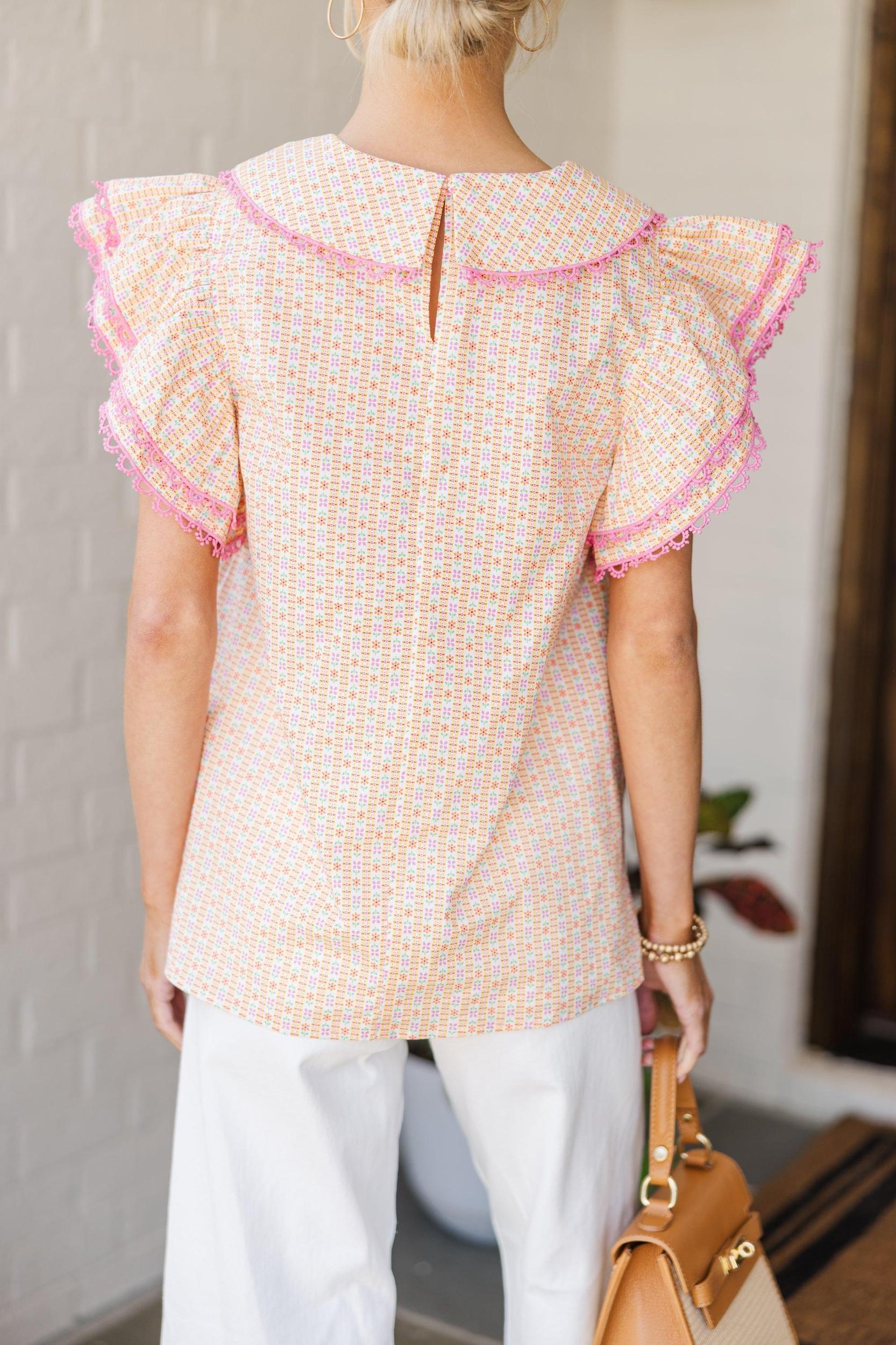 Know It All Yellow Collared Blouse Female Product Image