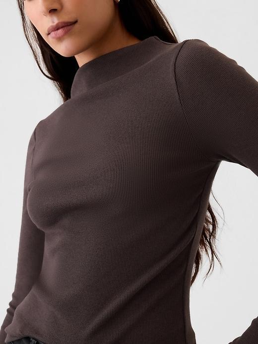 Modern Rib Funnel-Neck T-Shirt Product Image