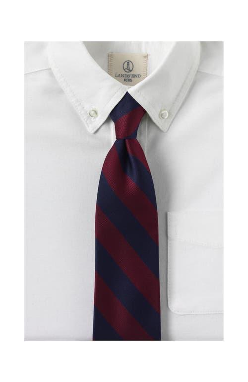 Kids Lands' End School Uniform Stripe Pre-Tied Tie, Size: Small, Classic Navy Red Product Image