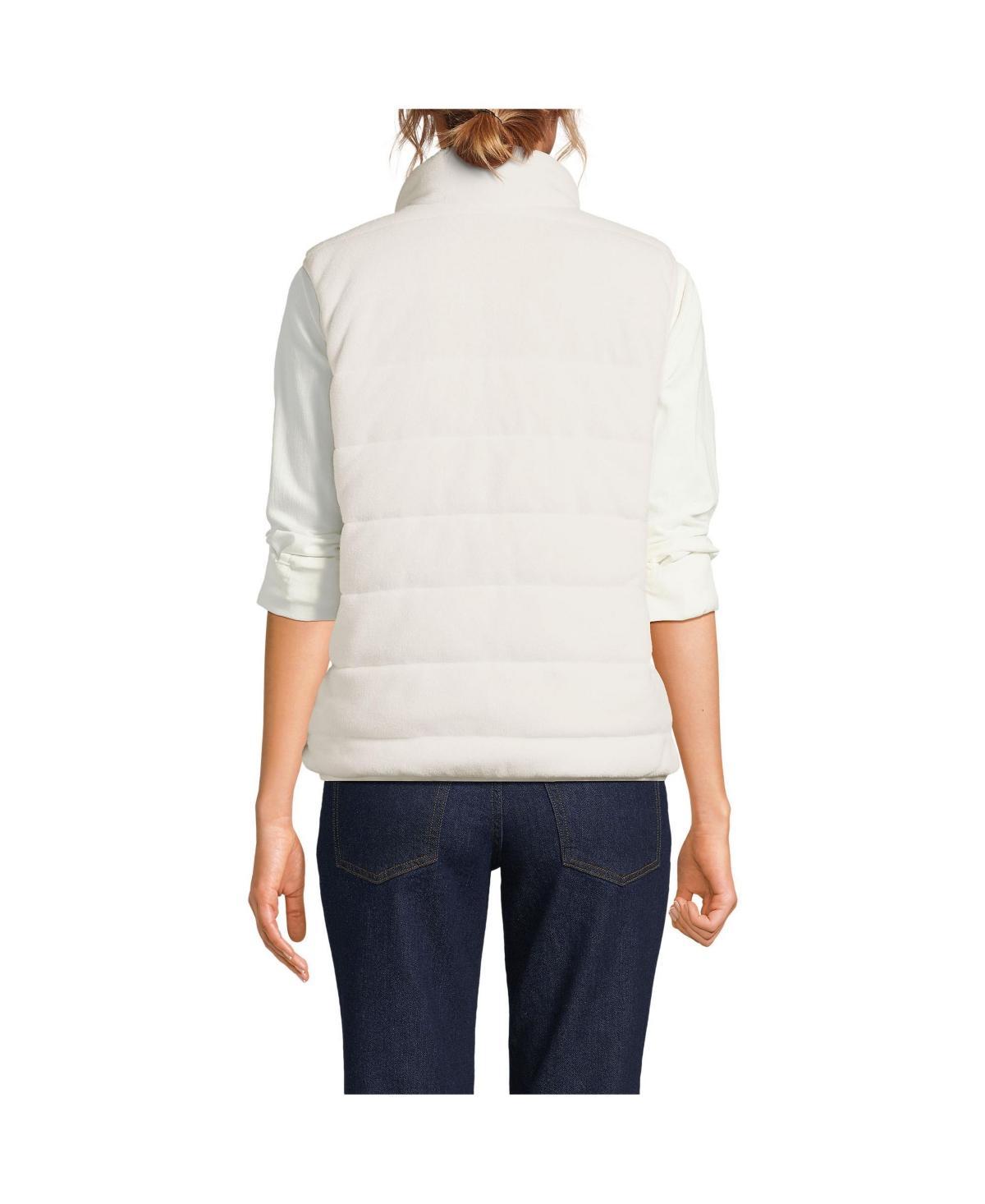 Women's Lands' End Reversible Quilted Fleece Puffer Vest, Size: Small, Deep Brown Product Image