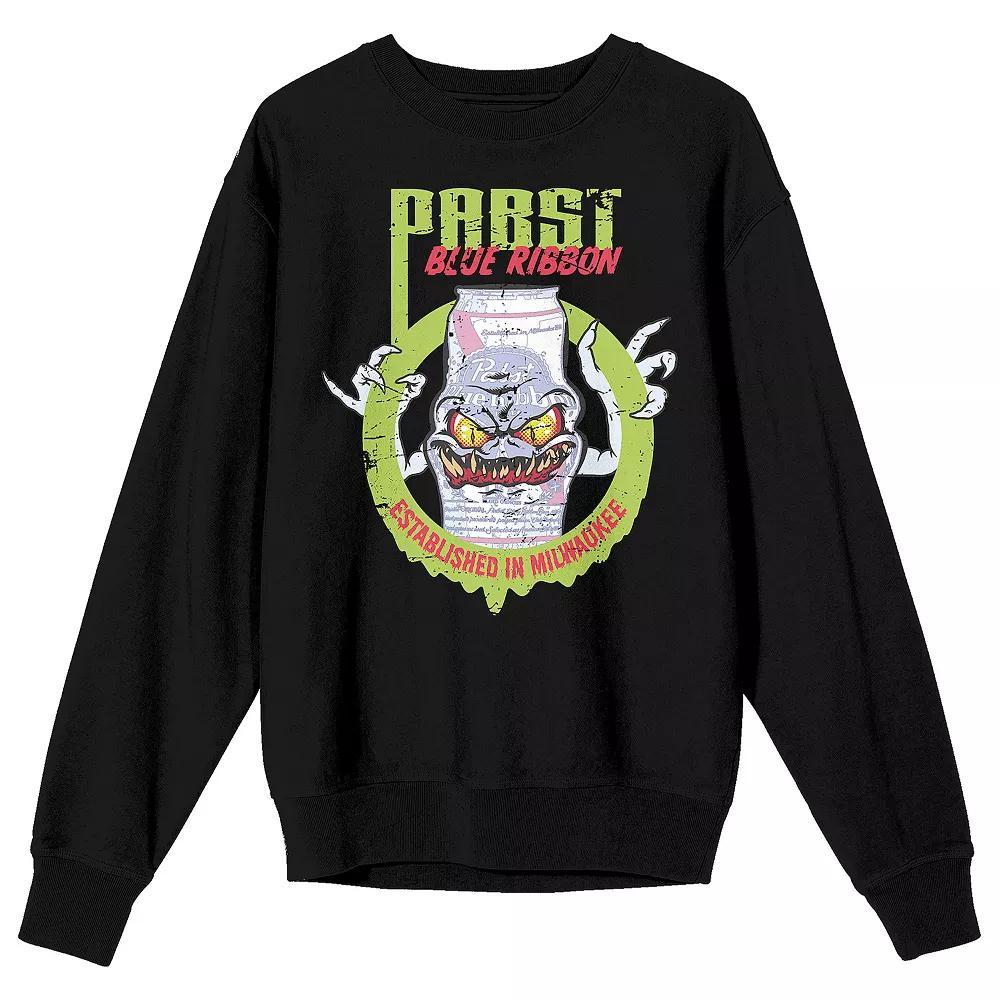 Men's Pabst Blue Ribbon Ghostly Graphic Tee, Size: Small, Black Product Image