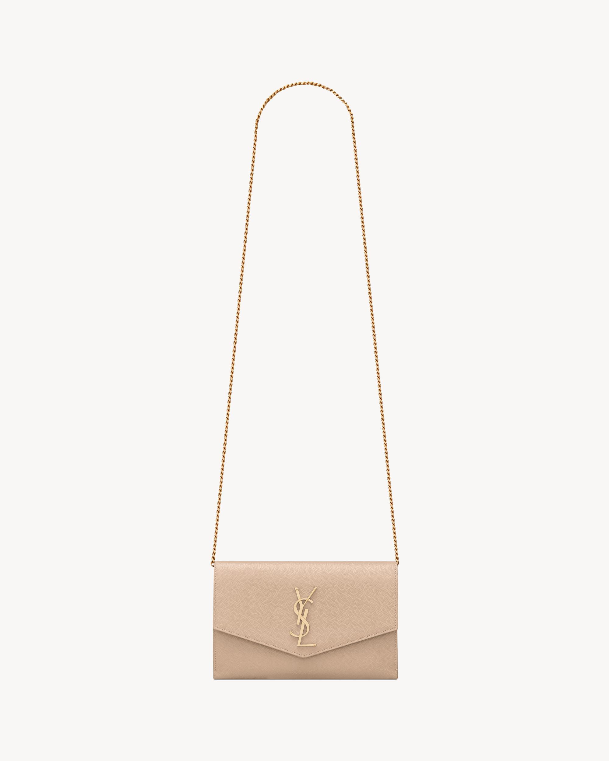 UPTOWN CHAIN WALLET IN GRAIN DE POUDRE EMBOSSED LEATHER Product Image