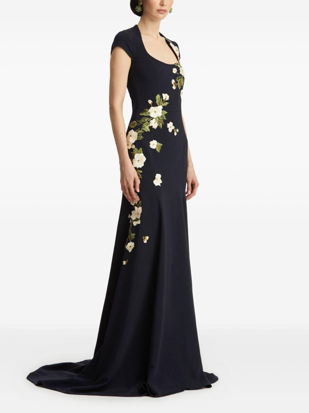 floral-embroidered evening dress Product Image