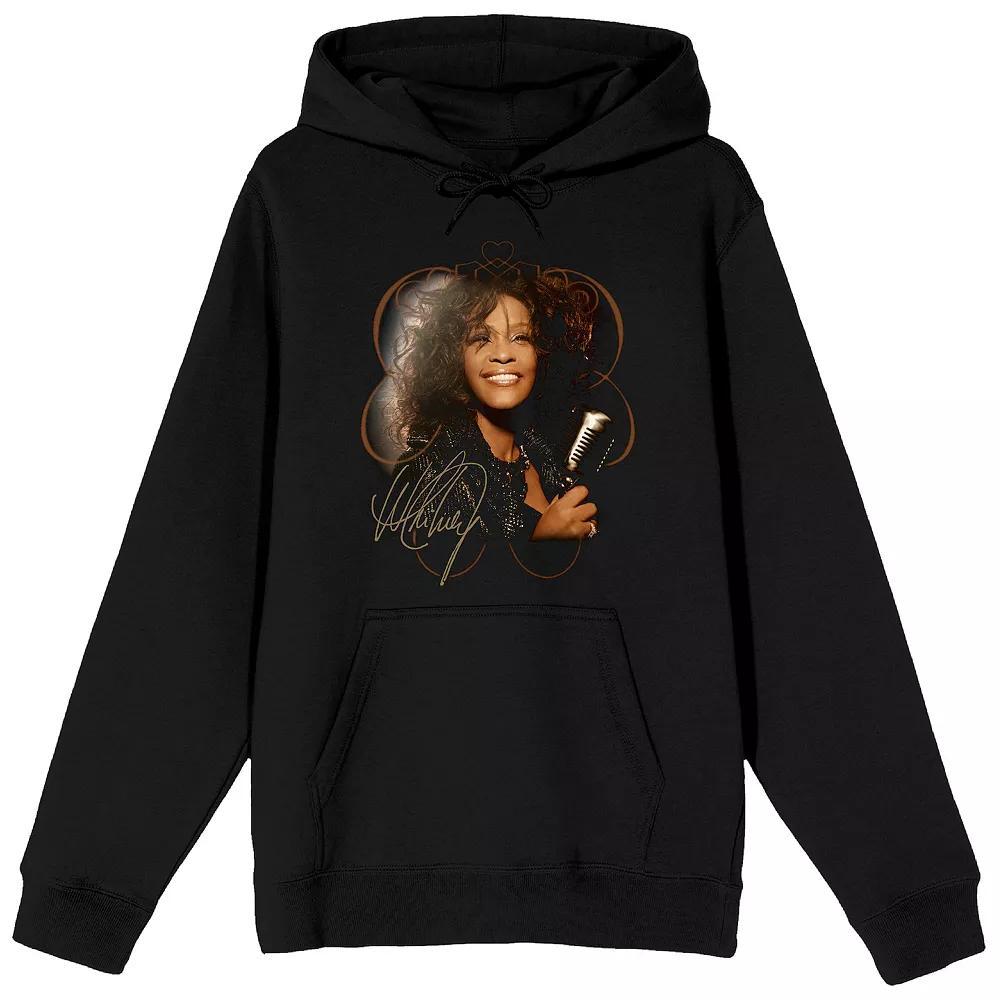 Men's Whitney Houston Face Graphic Hoodie, Size: Medium, Black Product Image