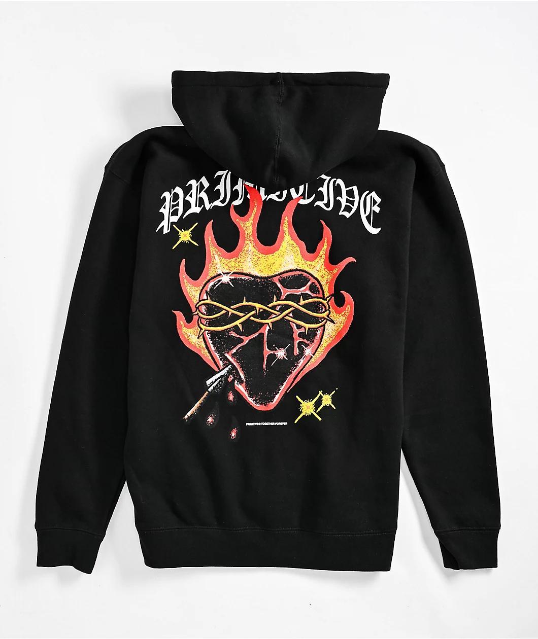Primitive Flames Black Zip Hoodie Product Image
