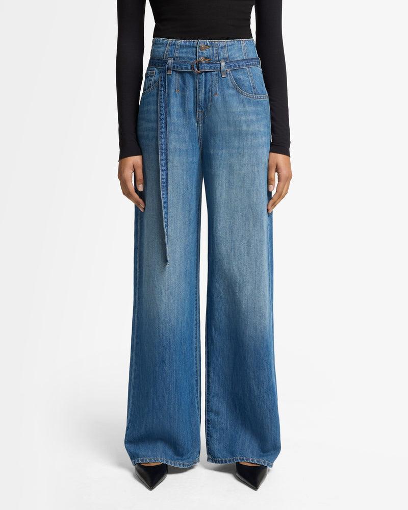 Indigo Linen Belted Wide Leg Product Image